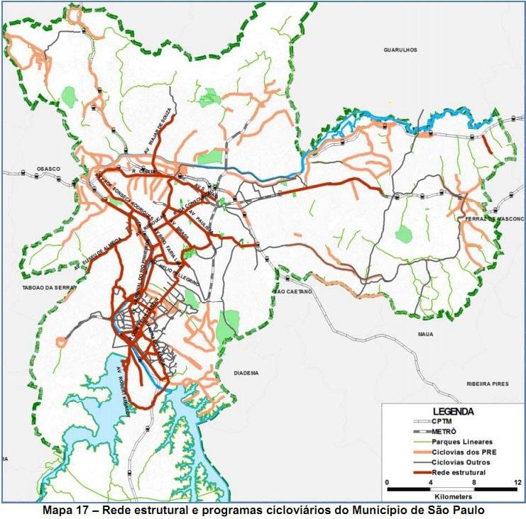 Karta över São Paulo cykelled