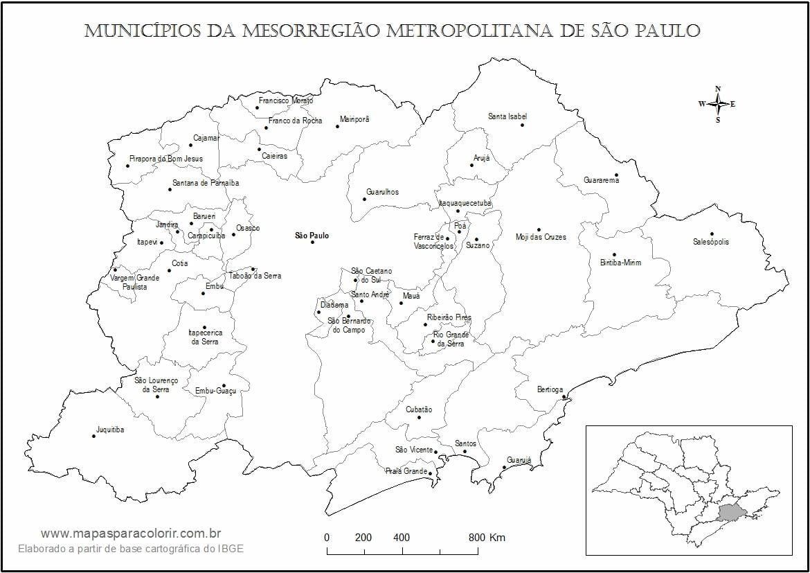 Karta över São Paulo jungfrun