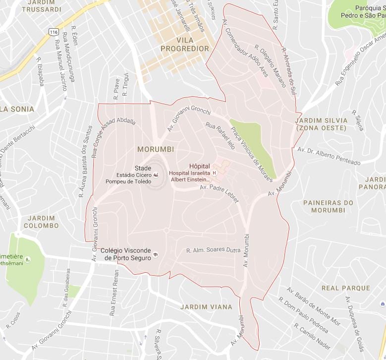 Karta över São Paulo Morumbi
