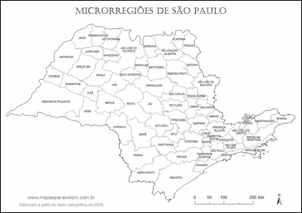 Karta över São Paulo virgin - micro-regioner