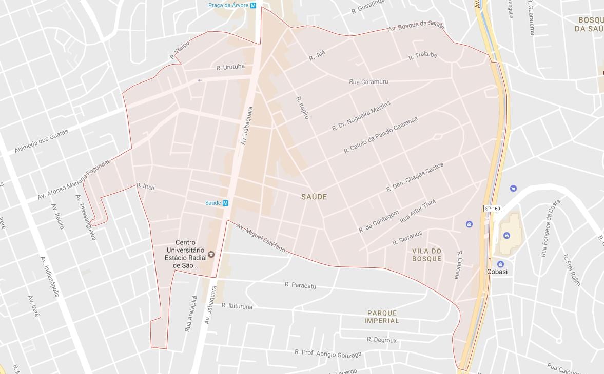 Karta över Saúde São Paulo