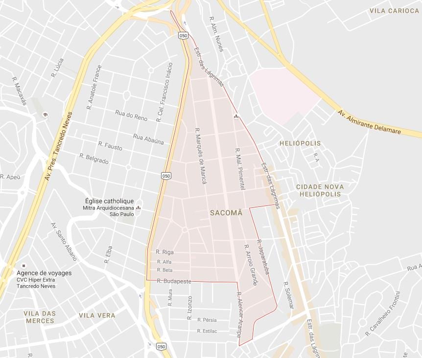 Karta över Sacomã São Paulo