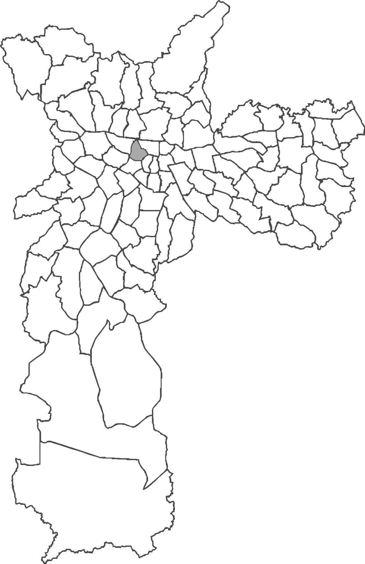 Karta över Santa Cecília distriktet