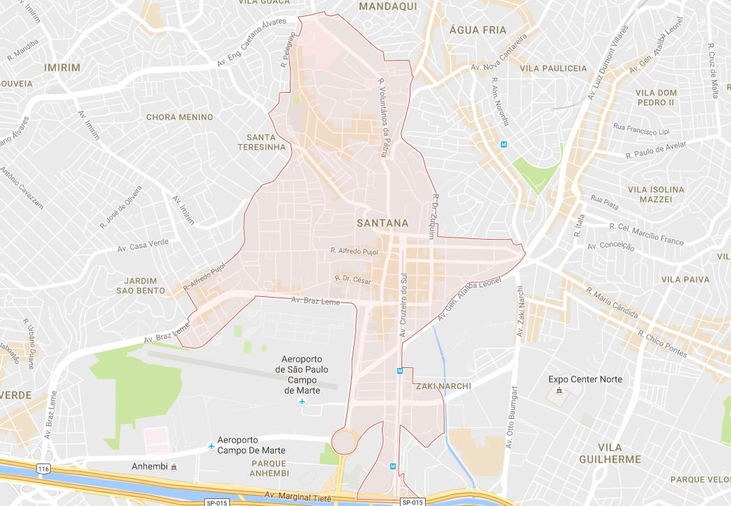 Karta över Santana São Paulo