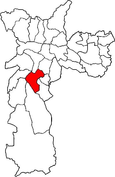 Karta över Santo Amaro sub-prefekturen São Paulo