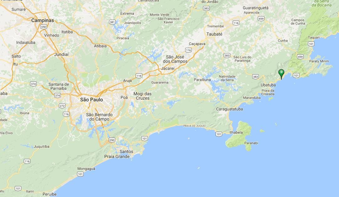 Karta över stranden Félix