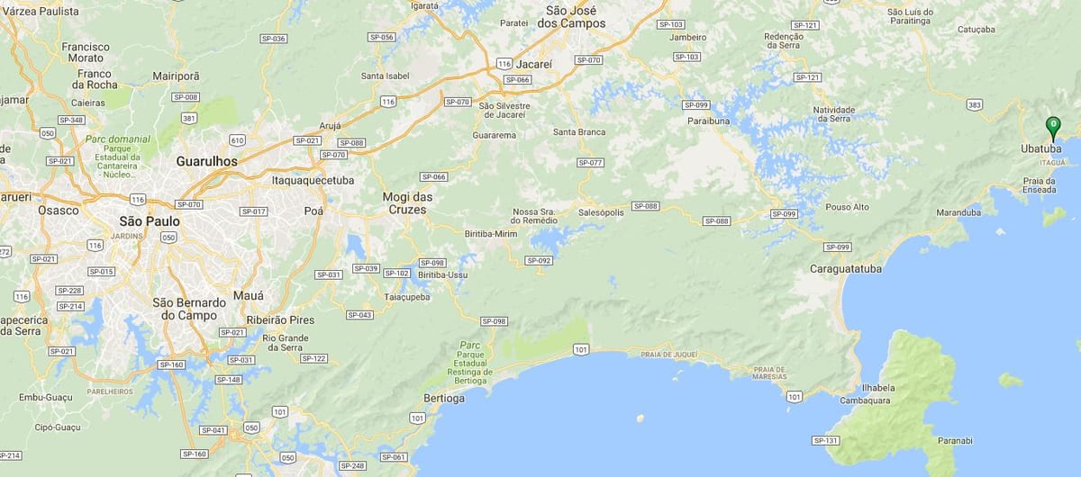 Karta över stranden Perequê acus strand