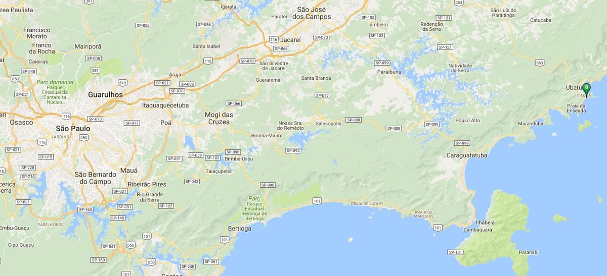 Karta över stranden Tenório