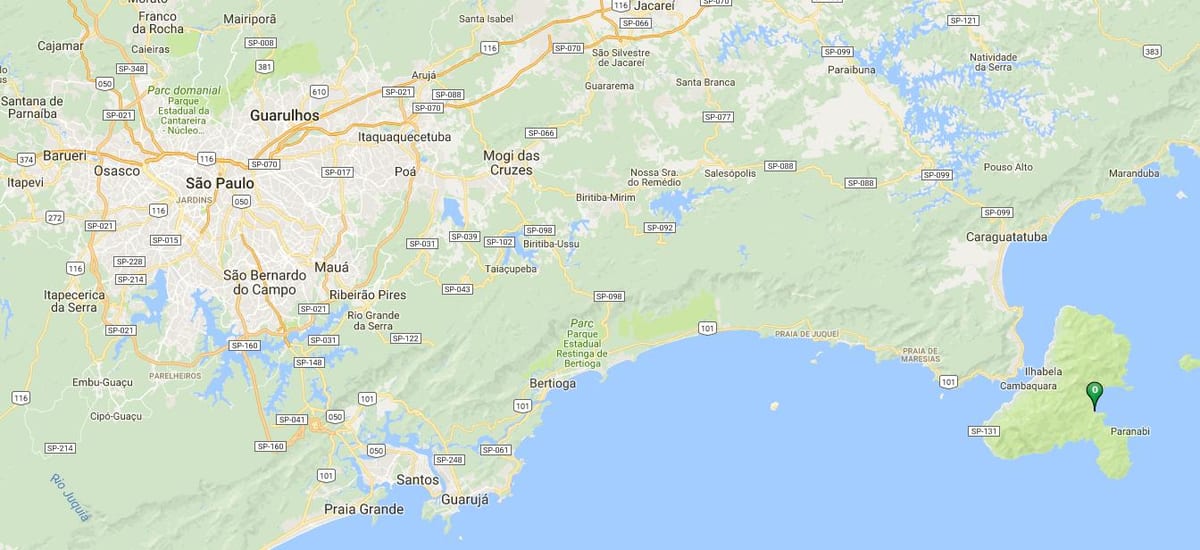 Karta över stranden Vermelha