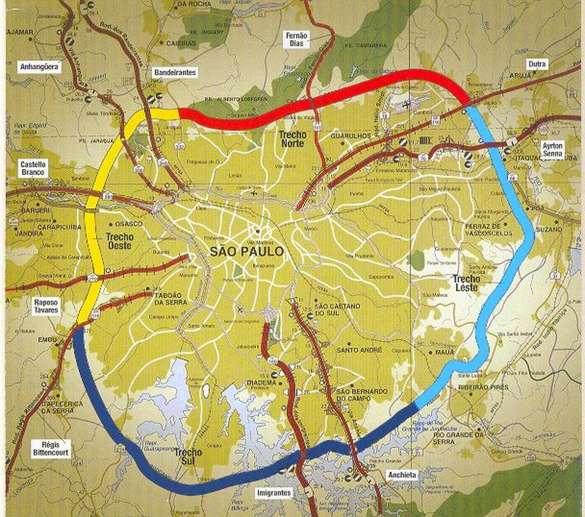 Karta över São Paulo beltway