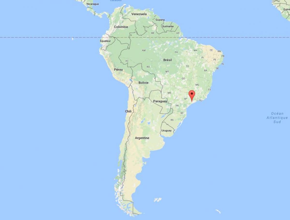Karta över São Paulo i Sydamerika