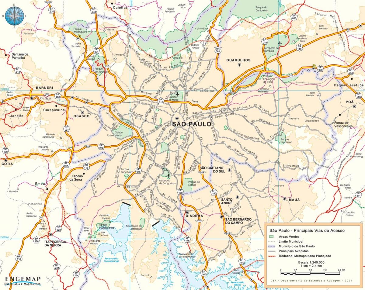 Karta över São Paulo