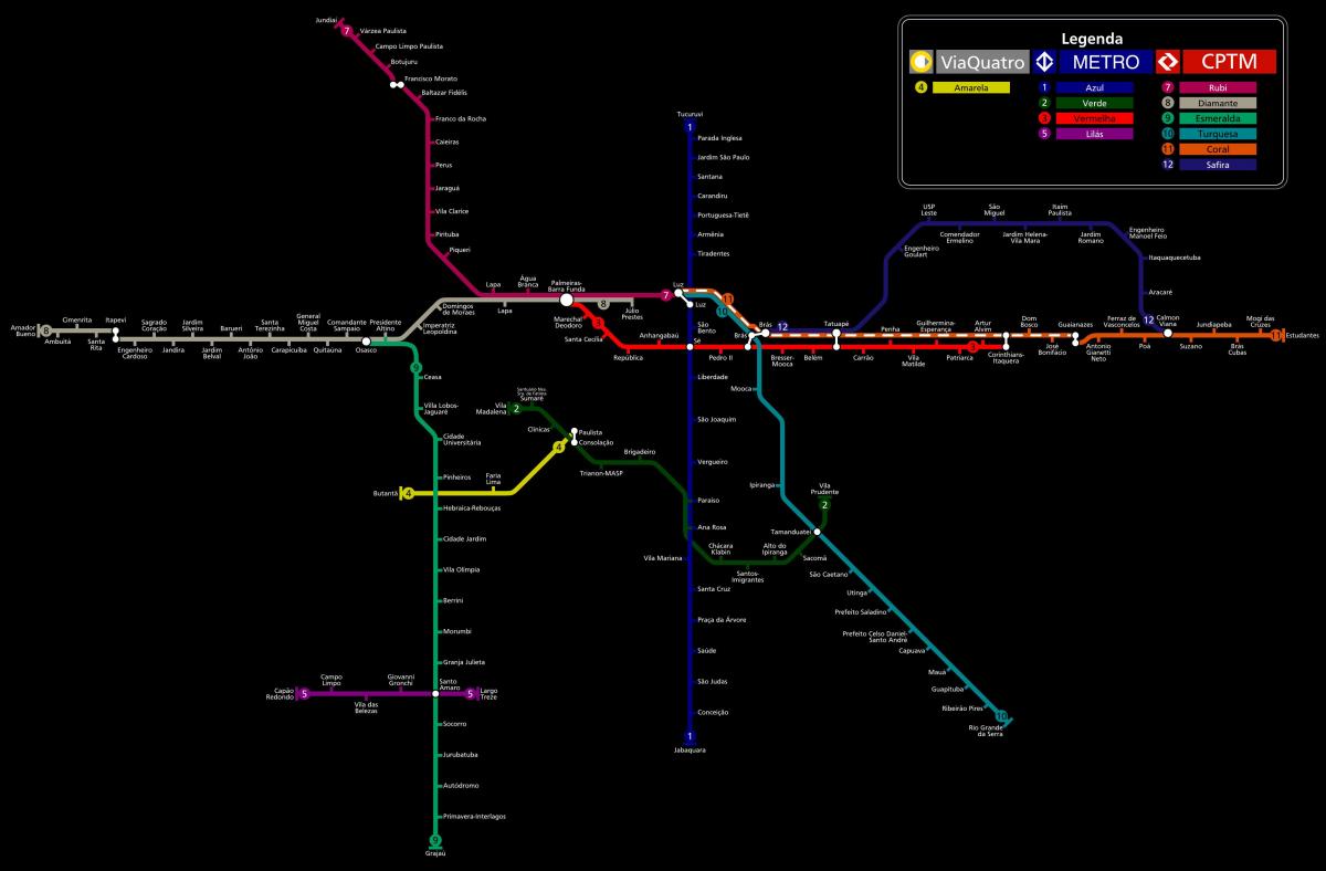 Karta över São Paulo PAULO metro