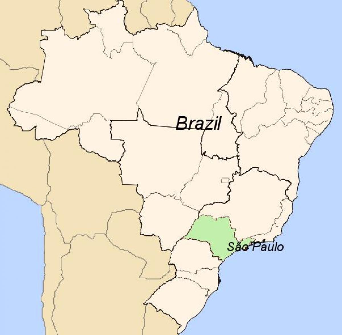 Karta över São Paulo om Brasilien