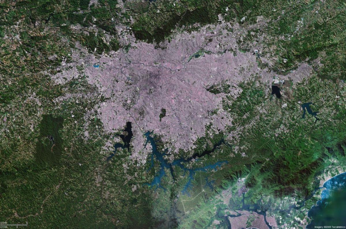 Karta över São Paulo-satellit