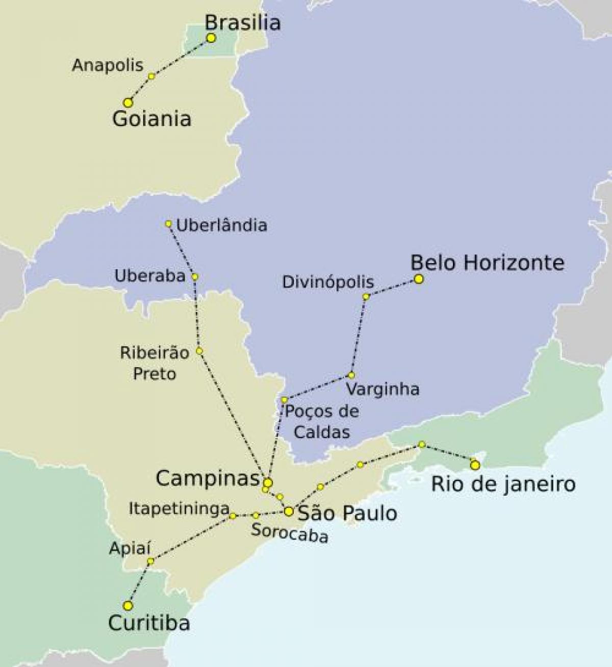 Karta över São Paulo TAV