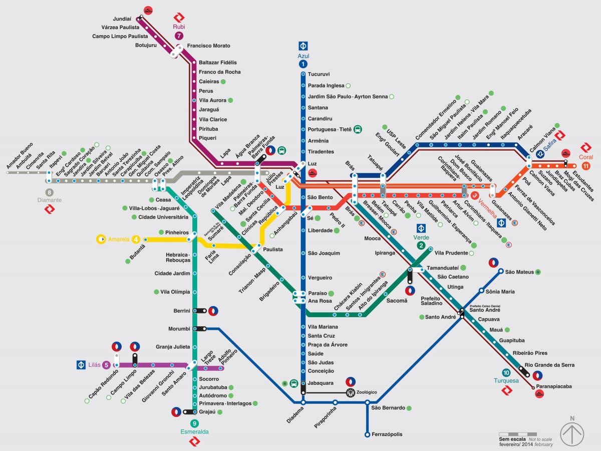 Karta över São Paulo transporter