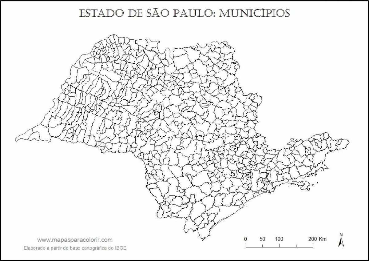 Karta över São Paulo virgin - kommuner