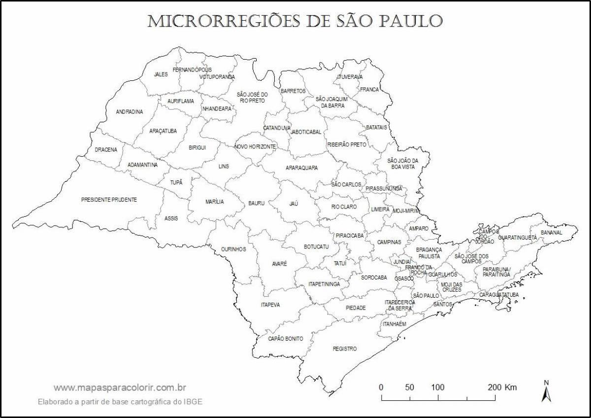 Karta över São Paulo virgin - micro-regioner