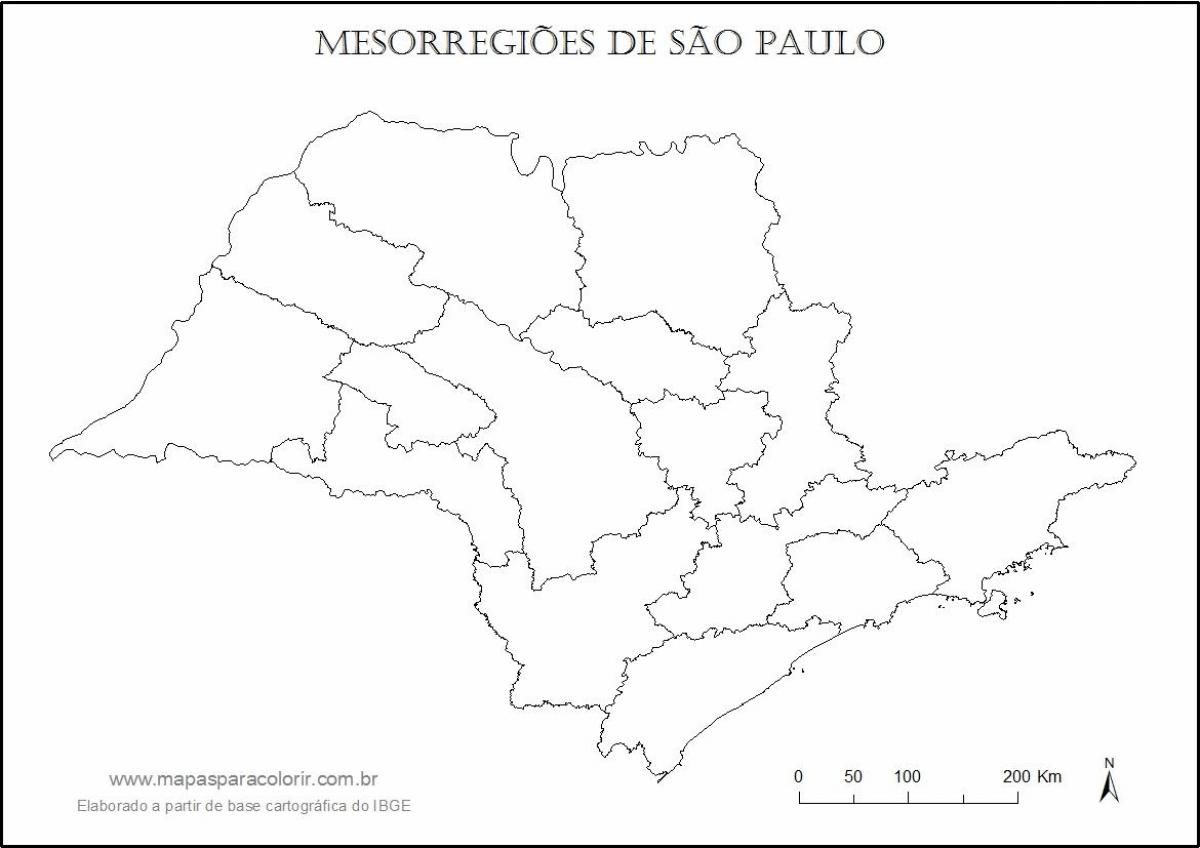 Karta över São Paulo virgin - regioner