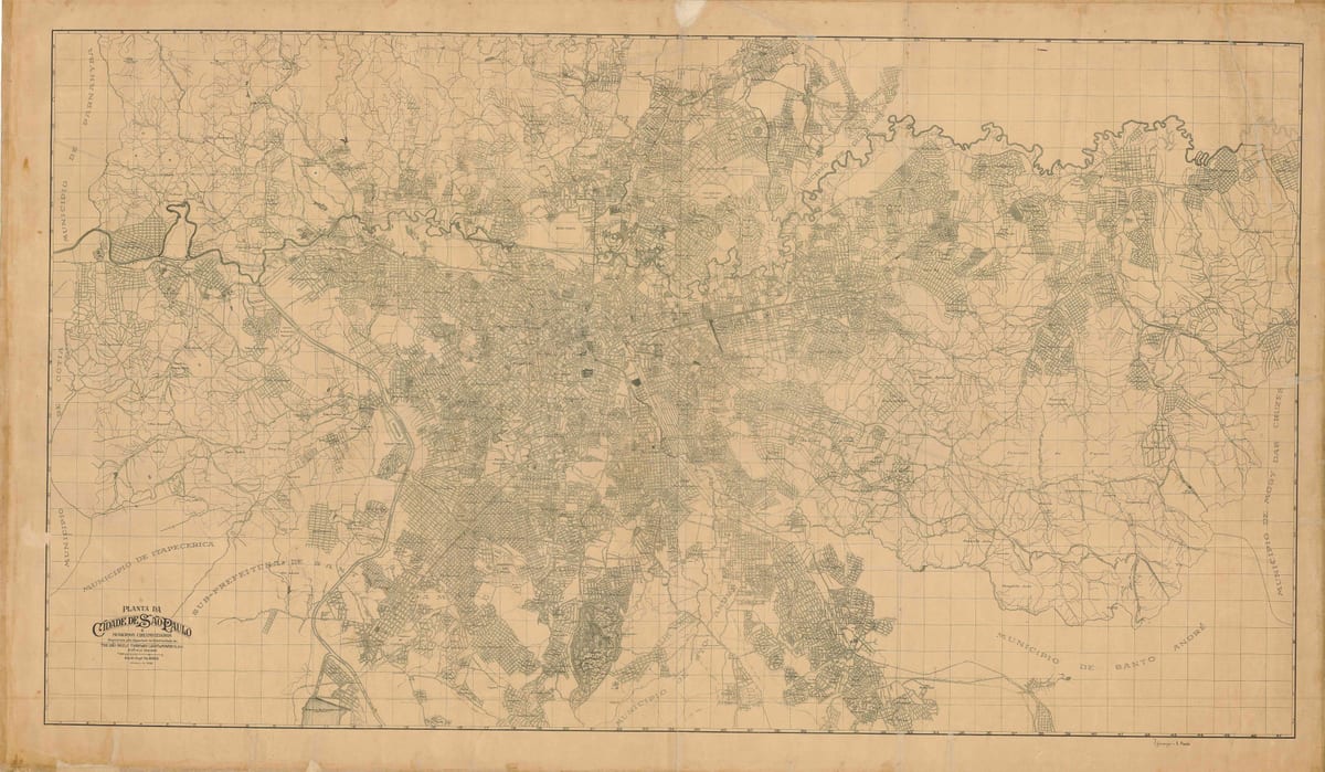Karta över tidigare São Paulo - 1943