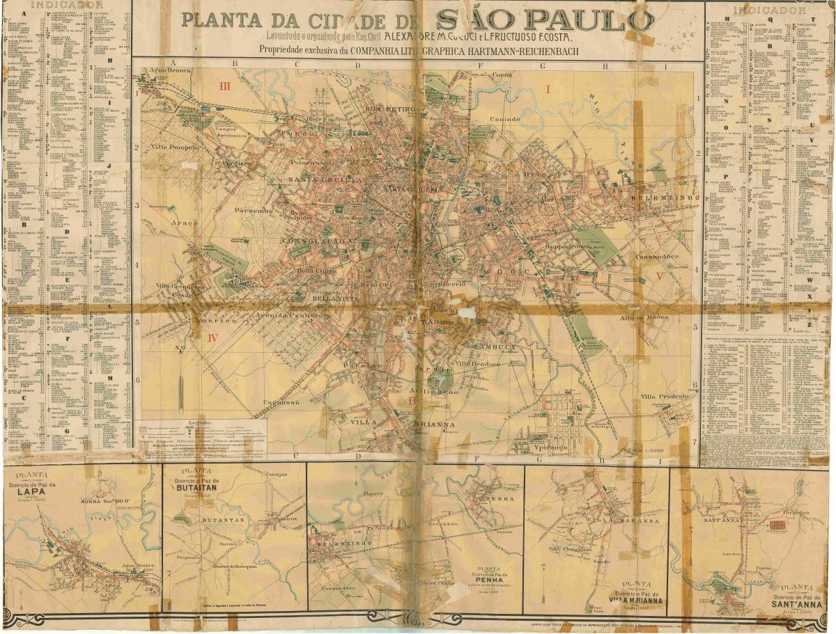 Karta över tidigare São Paulo - 1913