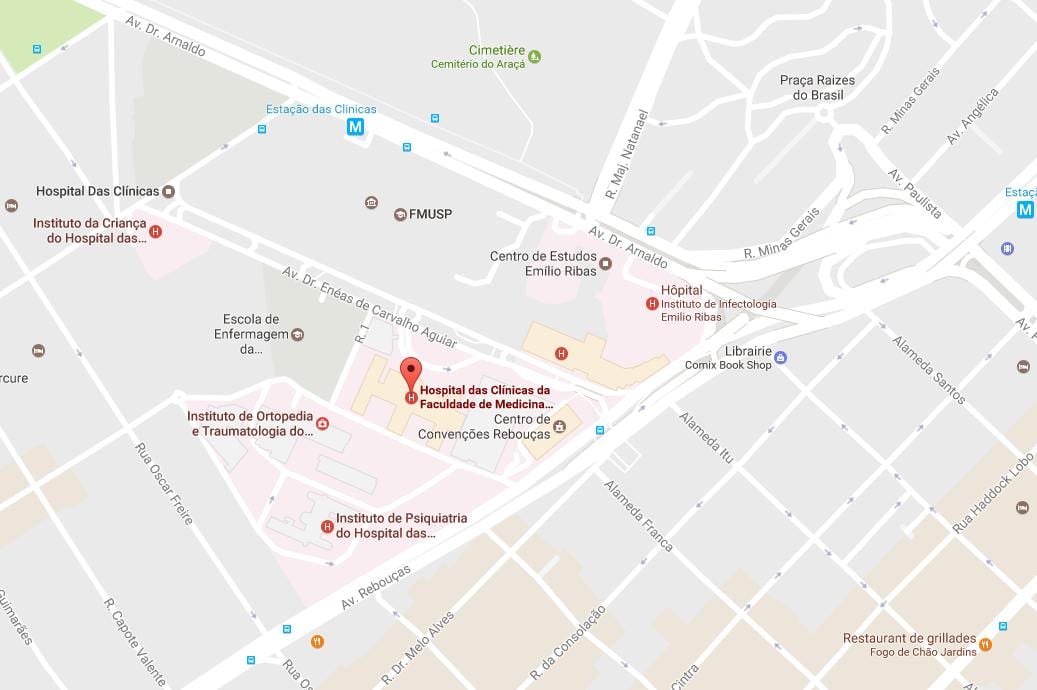 Karta över tunnelbanestationerna clínicas sjukhus