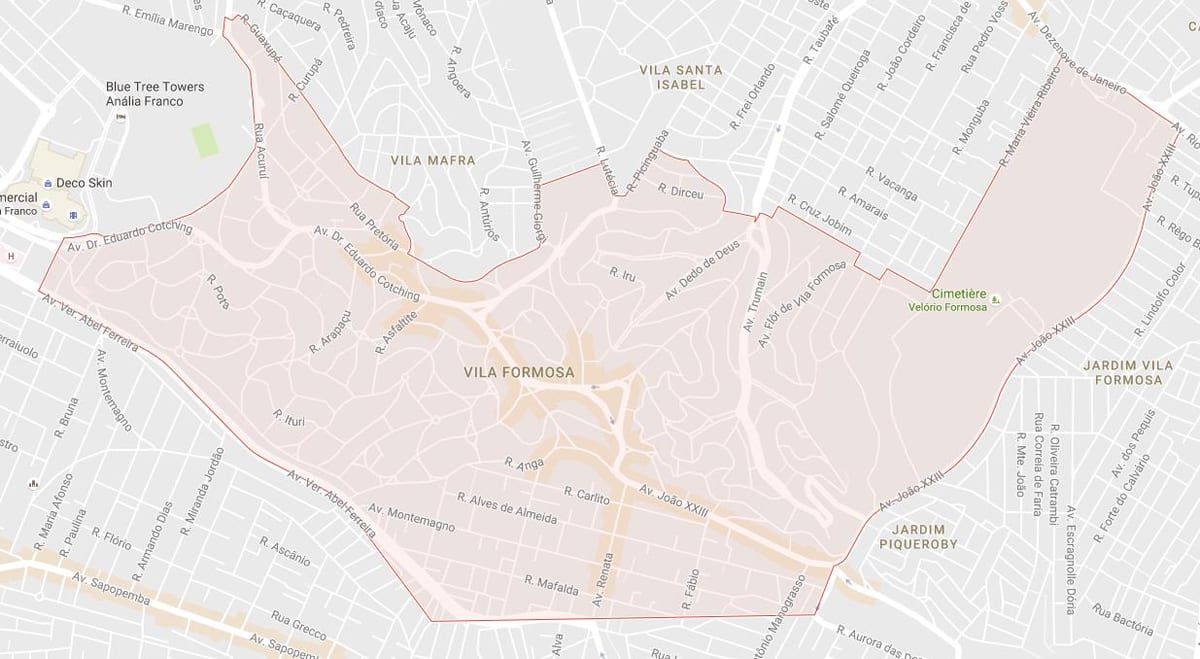 Karta Vila Formosa São Paulo
