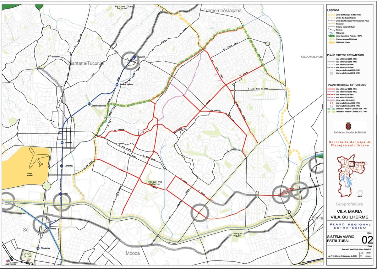 Karta Vila Maria São Paulo - Vägar