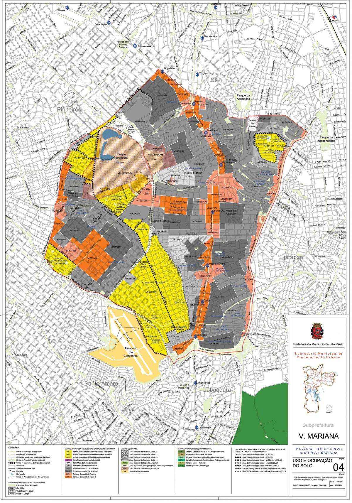 Karta över São Paulo-Vila Mariana - Ockupationen av mark