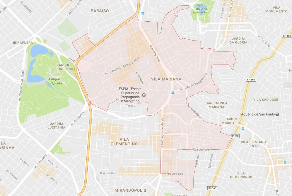 Karta över São Paulo-Vila Mariana