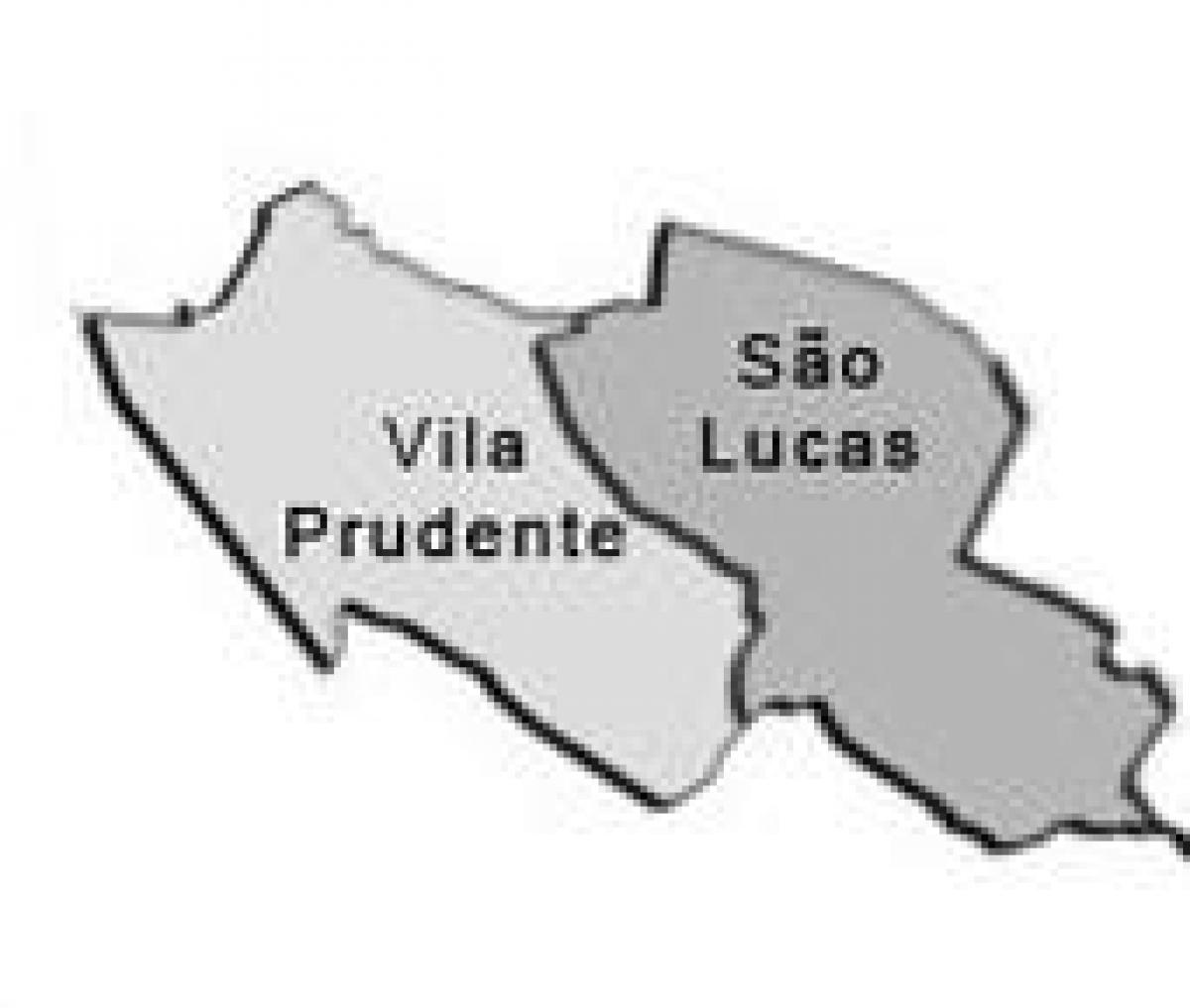 Karta Vila Prudente sub-prefekturen