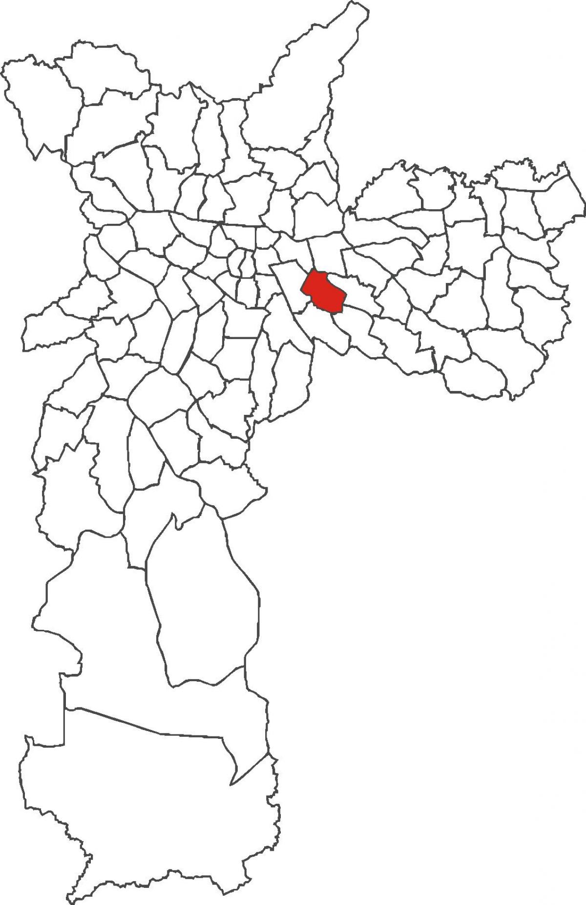 Karta över Água Rasa distriktet