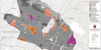 Karta över Aricanduva-Vila Formosa São Paulo - Ockupationen av mark