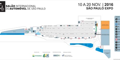 Karta över bilmässan i São Paulo