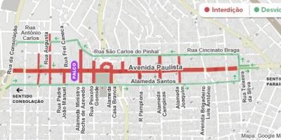 Karta över avenida Paulista i São Paulo