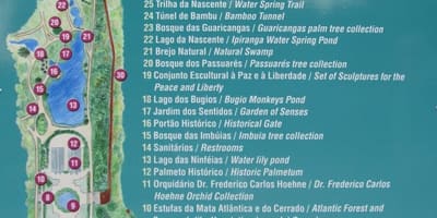 Karta över botaniska trädgården São Paulo