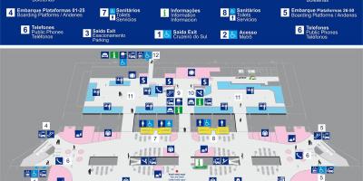 Karta över bussterminalen i Tietê