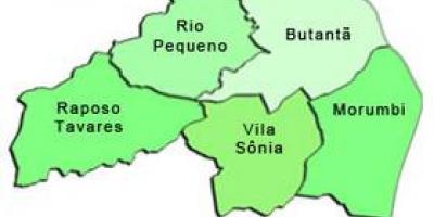 Karta över Butantã sub-prefekturen