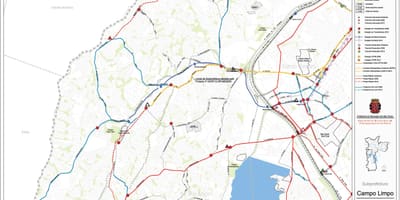 Karta över Campo Limpo São Paulo - kollektivtrafiken