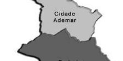 Karta över Cidade Ademar sub-prefekturen