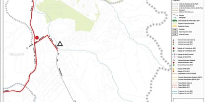 Karta över Cidade Tiradentes São Paulo - kollektivtrafiken