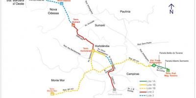 Karta över corredor metropolitano Biléo Soares