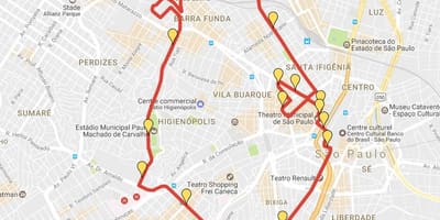 Karta över Corrida Internationella São Silvestre