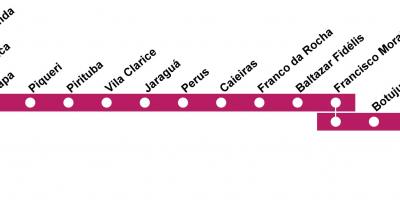 Karta över CPTM São Paulo - Linje 7 - Ruby