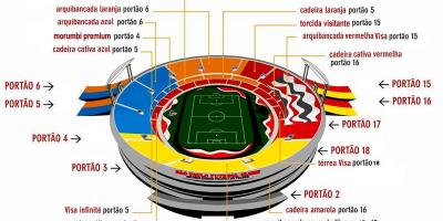 Karta över Cícero-Pompeu-de-Toledo stadium