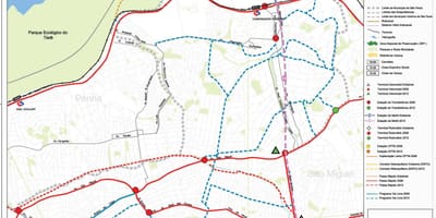 Karta över Ermelino Matarazzo São Paulo - kollektivtrafiken