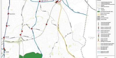 Karta över Ipiranga São Paulo - kollektivtrafiken