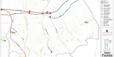 Karta över stadsdelen Itaim Paulista - Vila Curuçá São Paulo - kollektivtrafiken