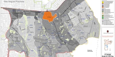 Karta över stadsdelen Itaim Paulista - Vila Curuçá São Paulo - Ockupationen av mark